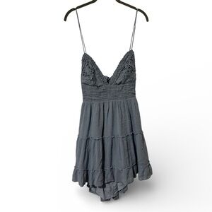 ILLA ILLA Blue Crochet Mini Dress size L